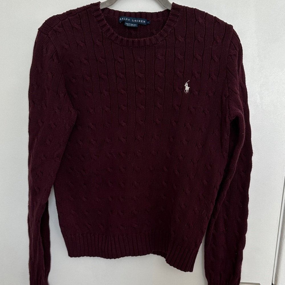 Ralph Lauren Women's BurgundyCrewneck Sweater